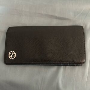 Gucci Leather Long Wallet - black/blue